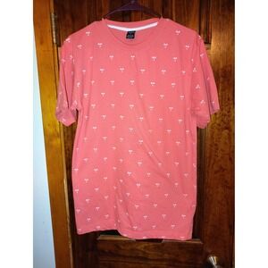 Street Rules Graphic Tee White Palm Tree Print Short Sleeve Casual Mens Size L